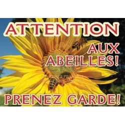 Panneau Attention Abeille modele : Tournesol